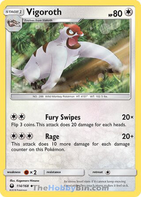 Vigoroth #114/168 Uncommon - Celestial Storm Pokemon card