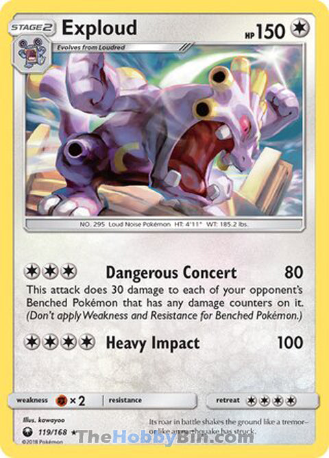 Exploud #119/168 Rare - Celestial Storm Pokemon card