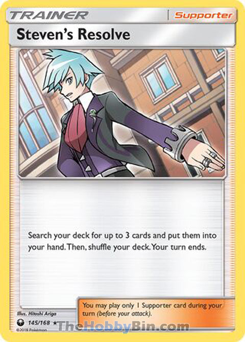 Steven's Resolve #145/168 Holo Rare - Celestial Storm Pokemon card