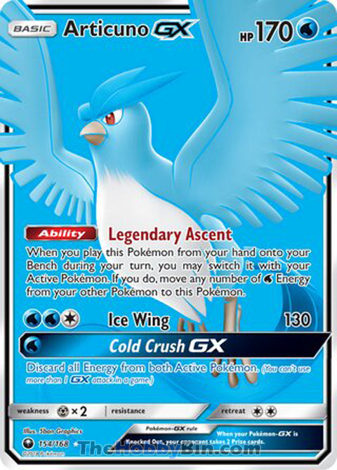 Articuno GX #154/168 Ultra Rare - Celestial Storm Pokemon card