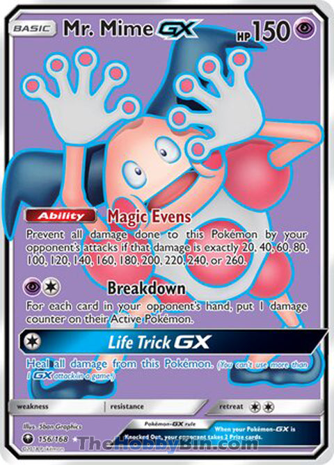 Mr. Mime GX #156/168 Ultra Rare - Celestial Storm Pokemon card