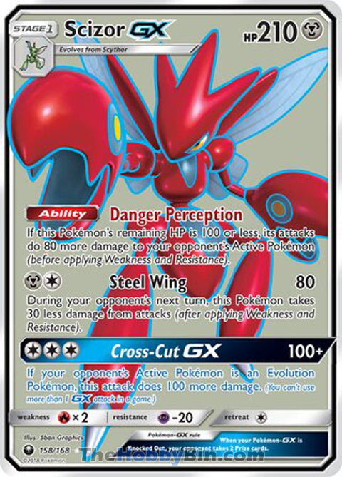 Scizor GX #158/168 Ultra Rare - Celestial Storm Pokemon card