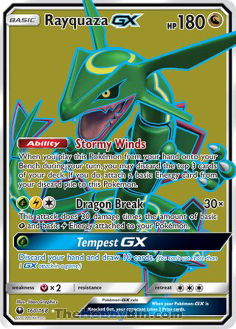 Rayquaza GX #160/168 Ultra Rare - Celestial Storm Pokemon card