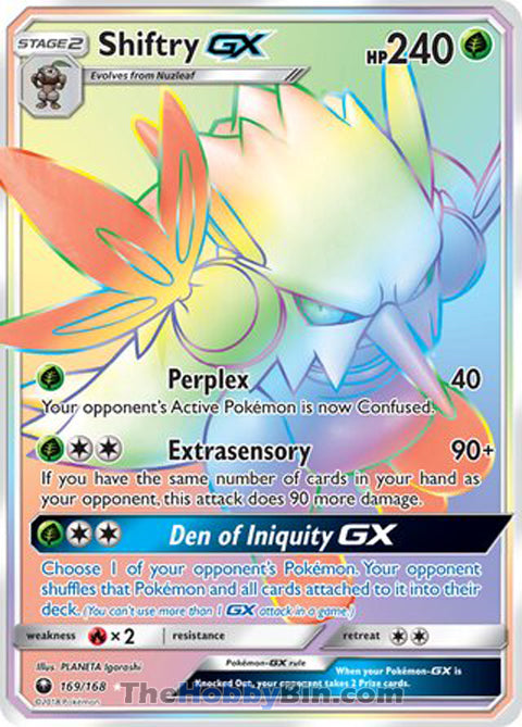 Shiftry GX #169/168 Secret Rare - Celestial Storm Pokemon card