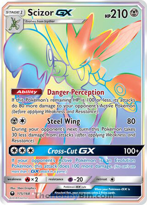 Scizor GX #175/168 Secret Rare - Celestial Storm Pokemon card