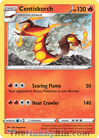 Centiskorch #10/73 Holo Rare - Champion's Path Pokemon card