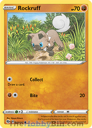 Rockruff #29/73 Common - Champion's Path Pokemon card