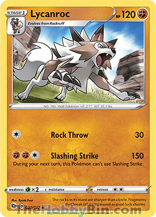 Lycanroc Champion's Path Holo Rare #030/73