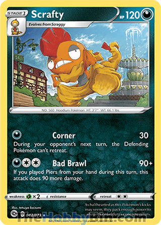 0042 Scrafty Holo Rare Champion's Path