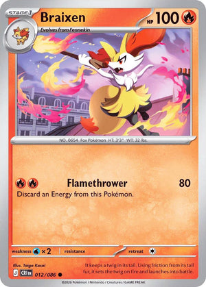 0012 Braixen Common Chaos Rising