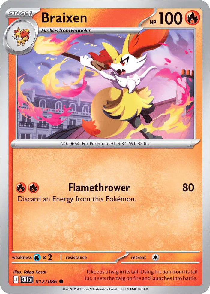 0012 Braixen Common Chaos Rising