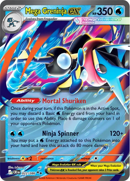 Mega Greninja ex #022/086 Double Rare - Chaos Rising Pokemon card