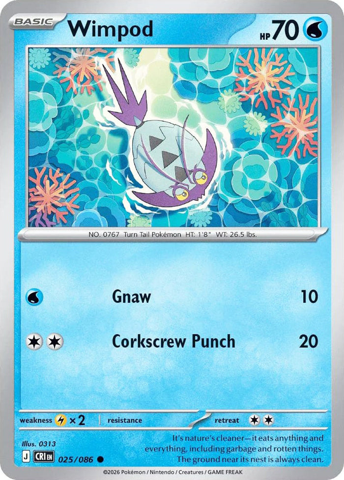 Wimpod #025/086 Common - Chaos Rising Pokemon card