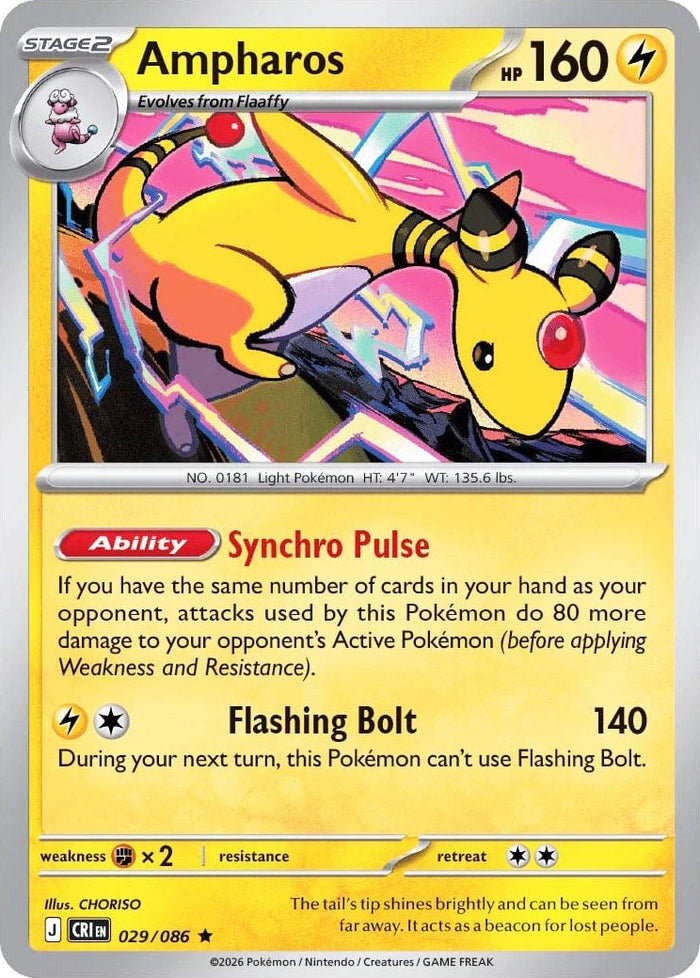 0029 Ampharos Rare Chaos Rising