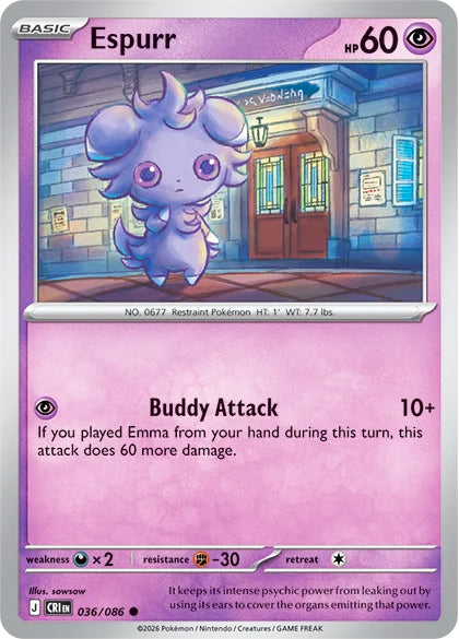 Espurr #036/086 Common - Chaos Rising Pokemon card