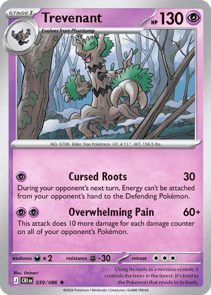 0039 Trevenant Rare Chaos Rising