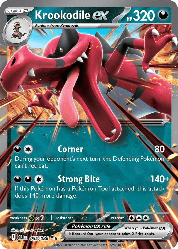 0055 Krookodile ex Double Rare Chaos Rising