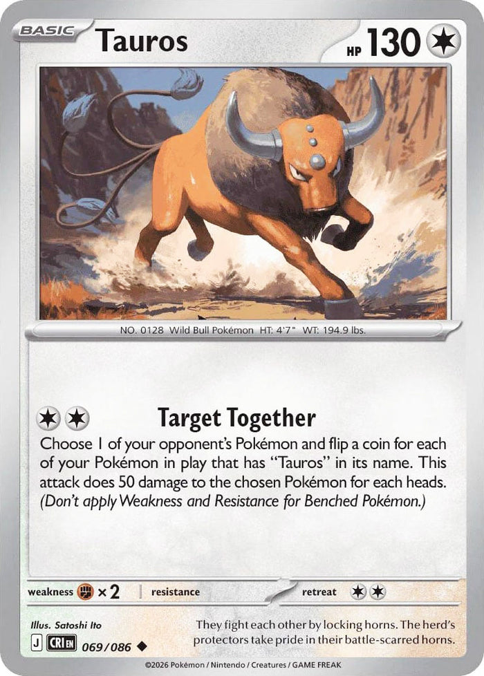 Tauros #069/086 Uncommon - Chaos Rising Pokemon card