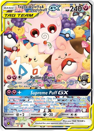 Pokemon Cosmic Eclipse Togepi & Cleffa & Igglybuff GX #143a