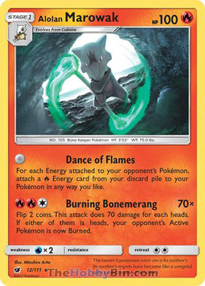 0012 Alolan Marowak Holo Rare Crimson Invasion