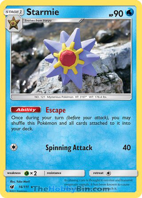 Starmie #16/111 Rare - Crimson Invasion Pokemon card