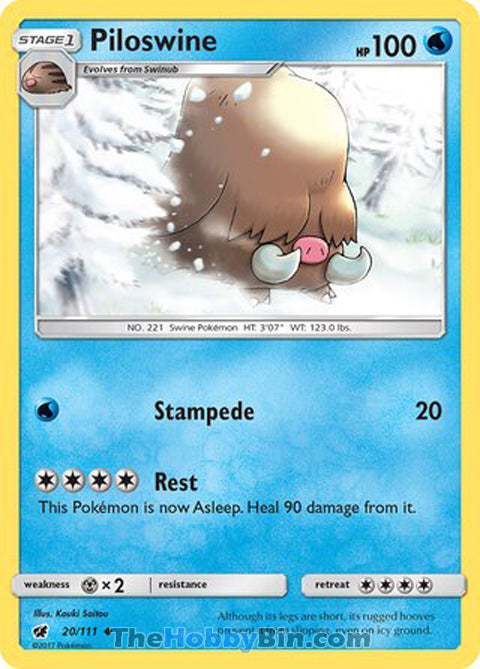 Piloswine Crimson Invasion Uncommon #20/111