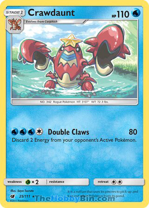 Crawdaunt #25/111 Rare - Crimson Invasion Pokemon card