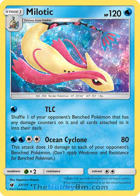 Milotic Crimson Invasion Holo Rare #27/111