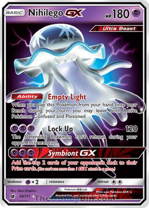 Nihilego GX #49/111 Ultra Rare - Crimson Invasion Pokemon card