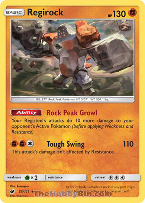 Regirock Crimson Invasion Rare #53/111