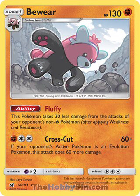 Bewear #56/111 Holo Rare - Crimson Invasion Pokemon card