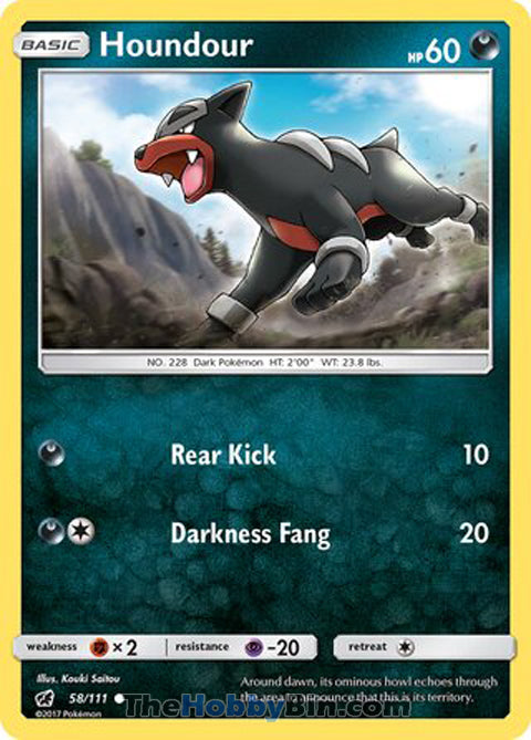 Houndour #58/111 Common - Crimson Invasion Pokemon card