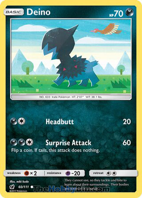 Deino #60/111 Common - Crimson Invasion Pokemon card