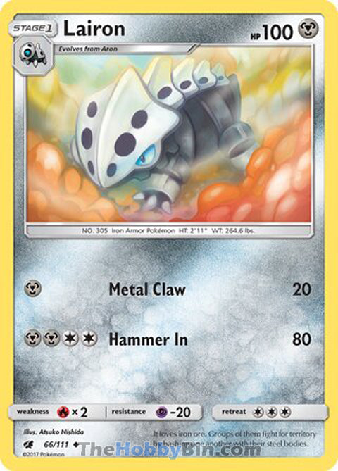 Lairon #66/111 Uncommon - Crimson Invasion Pokemon card