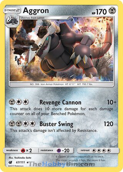 Aggron #67/111 Holo Rare - Crimson Invasion Pokemon card