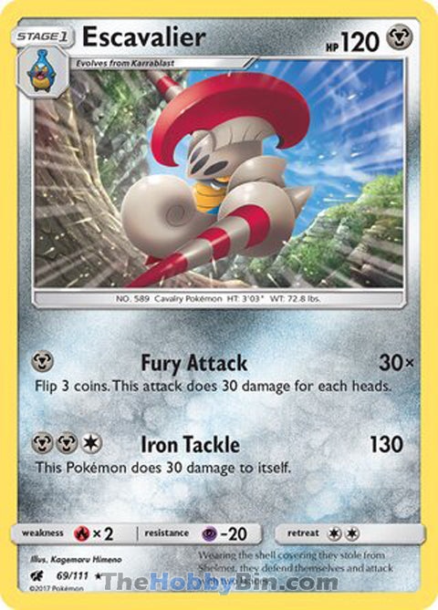 Escavalier #69/111 Rare - Crimson Invasion Pokemon card