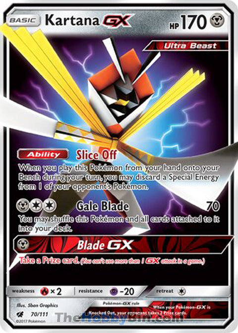 Kartana GX #70/111 Ultra Rare - Crimson Invasion Pokemon card