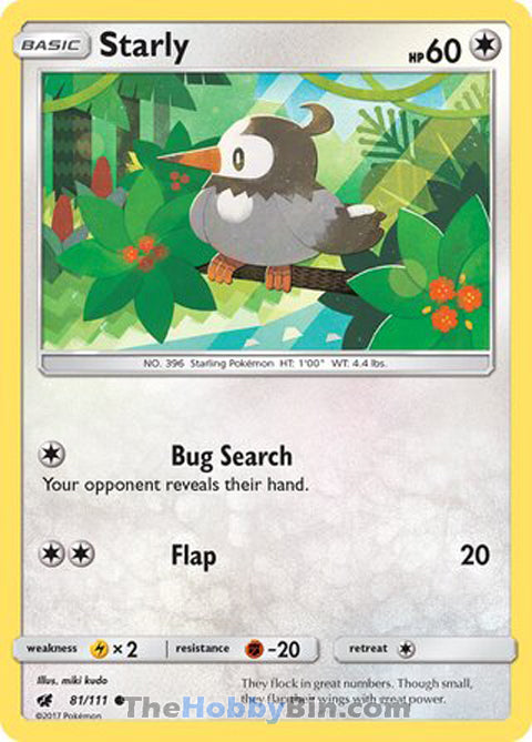 Starly #81/111 Common - Crimson Invasion Pokemon card