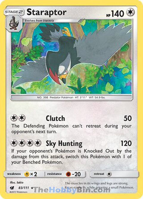 Staraptor #83/111 Rare - Crimson Invasion Pokemon card
