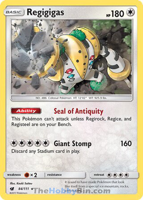 Regigigas #84/111 Holo Rare - Crimson Invasion Pokemon card