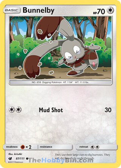 Bunnelby #87/111 Common - Crimson Invasion Pokemon card