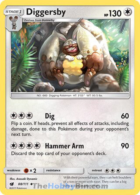 Diggersby #88/111 Uncommon - Crimson Invasion Pokemon card
