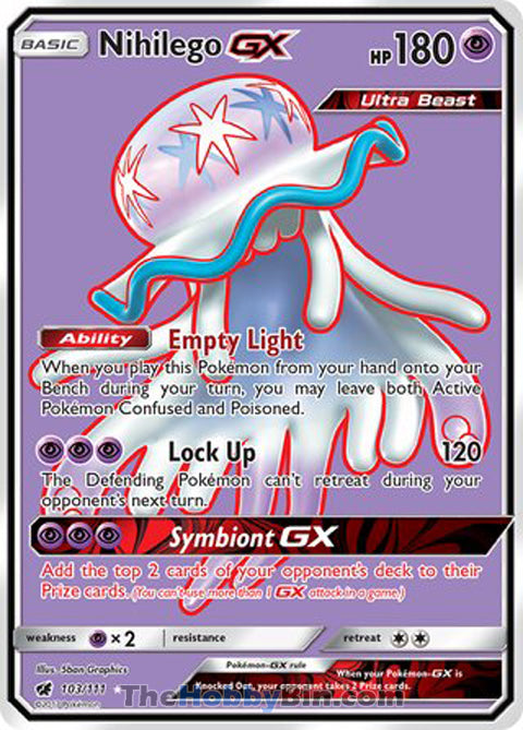 Nihilego GX #103/111 Ultra Rare - Crimson Invasion Pokemon card