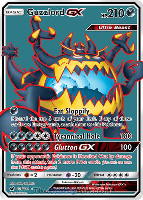 Guzzlord GX #105/111 Ultra Rare - Crimson Invasion Pokemon card