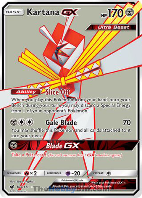 Kartana GX #106/111 Ultra Rare - Crimson Invasion Pokemon card