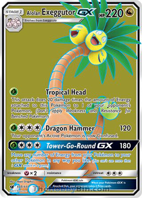 Alolan Exeggutor GX #107/111 Ultra Rare - Crimson Invasion Pokemon card