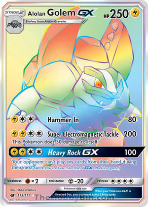 0113 Alolan Golem GX Secret Rare Crimson Invasion