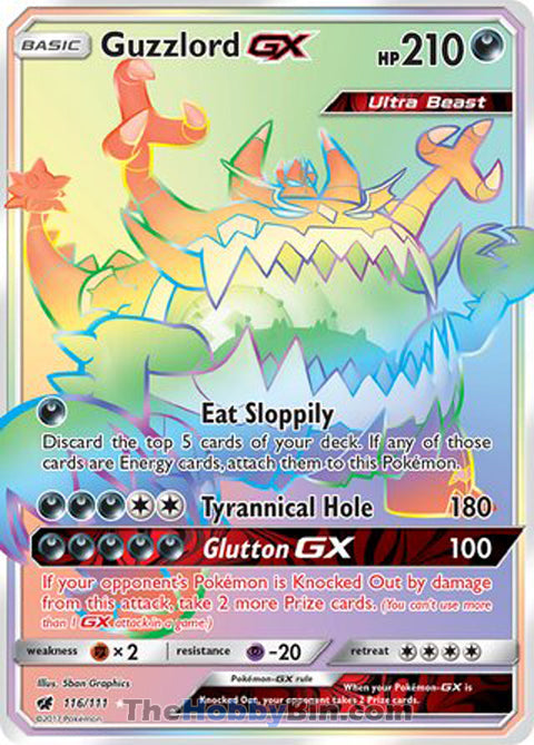 Guzzlord GX #116/111 Secret Rare - Crimson Invasion Pokemon card