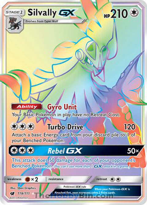 Silvally GX #119/111 Secret Rare - Crimson Invasion Pokemon card