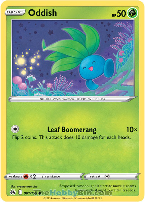 Oddish Crown Zenith Common #001/159